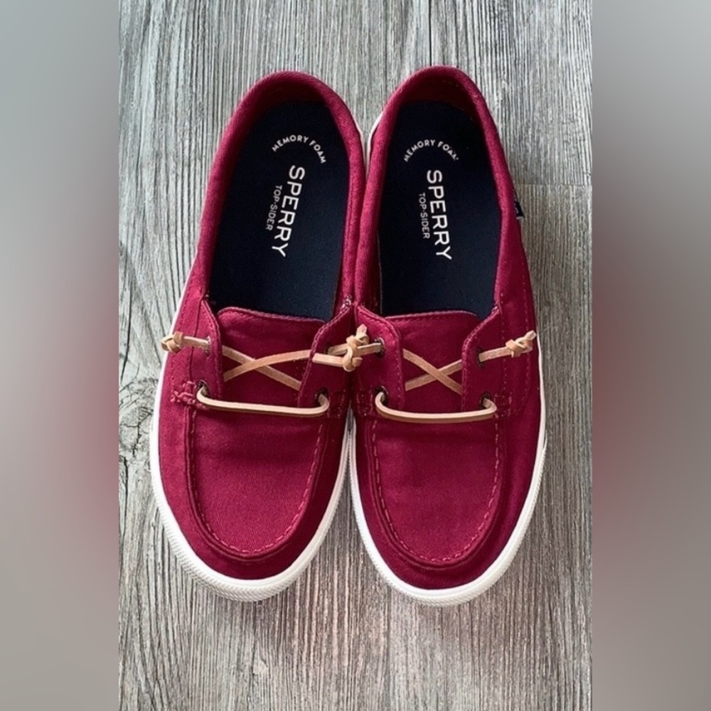 Sperry Canvas-Leather Top Sider Memory Foam Shoes Like New-Only Worn Two Times - Picture 5 of 11
